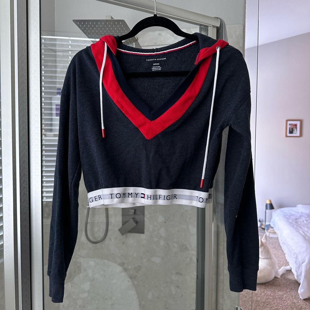 Tommy Hilfiger Small crop sweater shirt. In great,like-new condition